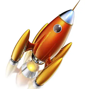 Future Technology Concept Imprime: high resolution 3D rendering of a rocket