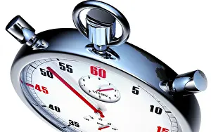 Deserted Clock Scene Imprime: high resolution 3d rendering of a stopwatch
