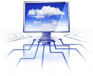 Cloud Computing Concept Imprime: High resolution rendering of a cloud computing concept