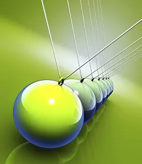 Computer Graphic Design Imprime: High resolution rendering of a green pendulum