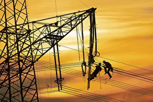 Electricity Supply Germany Imprime: High-voltage engineers at work