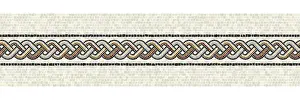Mosaic Border Tiles Imprime: Horizontal border mosaic tiles, vector pattern
