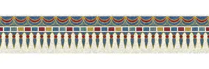 Modern Architectural Style Imprime: Horizontal border mosaic tiles, vector pattern