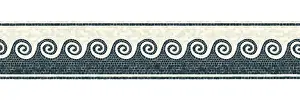 Horizontal Tile Design Imprime: Horizontal border mosaic tiles, vector pattern