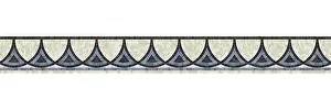 Mosaic Border Tiles Imprime: Horizontal border mosaic tiles, vector pattern
