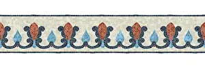 Ceramic Floor Design Imprime: Horizontal border mosaic tiles, vector pattern