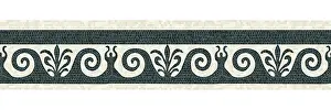 Mosaic Border Tiles Imprime: Horizontal border mosaic tiles, vector pattern