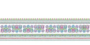 Ornamental Plant Structure Imprime: Hungarian vector embroidery pattern for borders