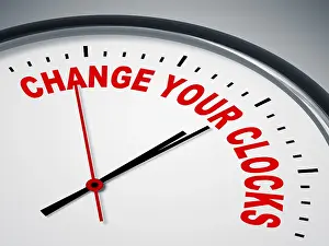 Time Management Tips Imprime: An image of a nice clock with change your clocks
