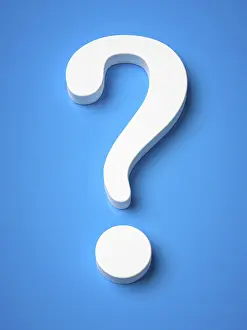Abstract Background Image Imprime: An image of a questionmark on a blue background