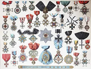 Vintage Historical Illustration Imprime: The most important orders and decorations