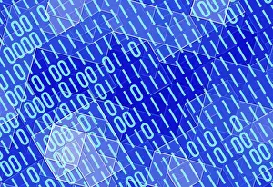 Binary Code Background Imprime: Information binary code technology background