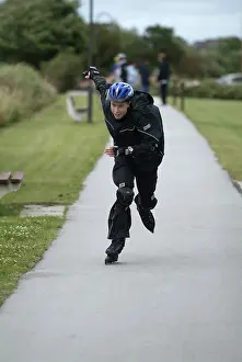 Northern Germany Beach Vacation Imprime: Inline skating