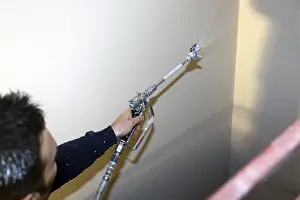 Construction Site Worker Imprime: Interior plastering work