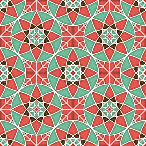 Symbolic Geometric Image Imprime: Islamic geometric seamless vector pattern