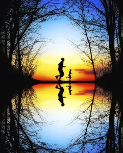 Recreational Activity Outdoor Imprime: Jogging at Sunset