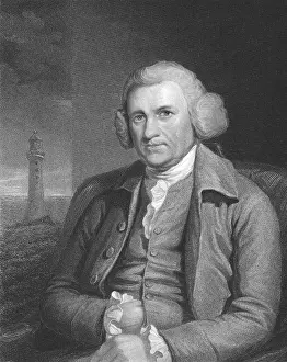 Civil Engineering History Imprime: John Smeaton (1724-1792) on engraving from the 1800s