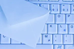 Computer Keyboard Imprime: The keyboard of a computer and an envelope