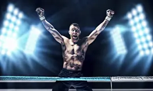 MMA Athlete Imprime: Kickboxer posing in the ring