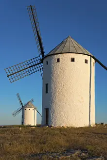 Campo De Criptana Windmills Imprime: Large windmill in the sunlight with another one in the background