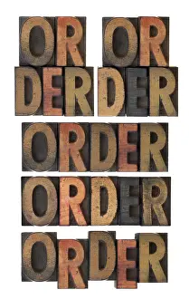 Vintage Letterpress Imprime: Several layout version of word order