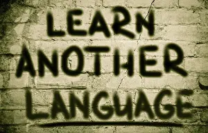 Empty Classroom Photo Imprime: Learn Another Language Concept
