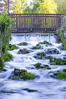 German Waterfalls Imprime: Lippe waterfall at the source of the river Lippe