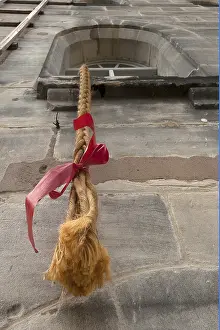 Industrial Museum Lauf Germany Imprime: A long braid hanging from the tower window