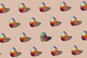 Colourful Easter Eggs Imprime: Luxury Easter egg pattern made