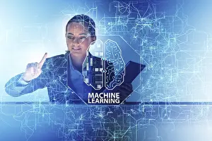 Machine Learning Concept Imprime: Machine learning concept as modern technology