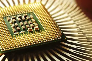 Close Up Computer Hardware Imprime: Macro shot of central processing unit