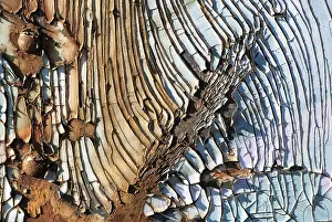 Close Up Metal Imprime: Macro, surface structure, colour, rust