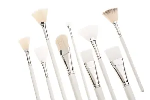 Professional Makeup Tools Imprime: Make up brushes of different size and type object isolated view on white