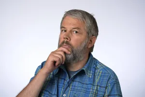 Pensive Man Imprime: Man, 55 years in studio, thinking, brooding