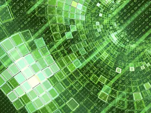 Computer Generated Image Imprime: Matrix background - tunnel with digits one and zero