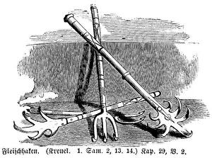 Historical Bible Images Imprime: Meat hook, hooks, tools, Bible