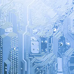 Microchip Close Up Imprime: Microchip close up background for technology design