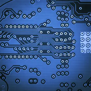 Computer Hardware Design Imprime: Microchip close up background for technology design