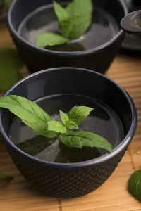 Empty Meal Table Setting Imprime: Mint tea