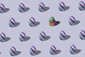 Colorful Easter Eggs Imprime: Modern Colorful Easter egg pattern made