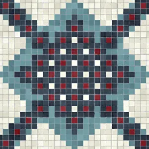 Mosaic Artwork Illustration Imprime: Mosaic tiles background, seamless vector pattern