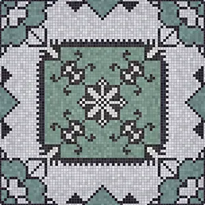 Modern Architectural Style Imprime: Mosaic tiles background, seamless vector pattern