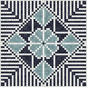 Modern Architectural Style Imprime: Mosaic tiles background, seamless vector pattern