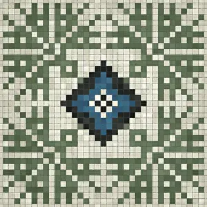 Modern Architectural Style Imprime: Mosaic tiles background, seamless vector pattern