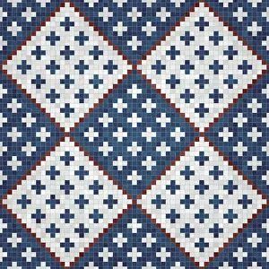Modern Architectural Style Illustration Imprime: Mosaic tiles background, seamless vector pattern