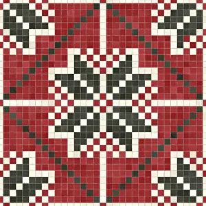 Modern Architectural Style Imprime: Mosaic tiles background, seamless vector pattern
