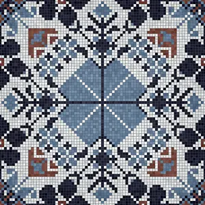 Modern Architectural Style Imprime: Mosaic tiles background, seamless vector pattern