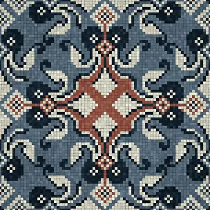 Modern Architectural Style Imprime: Mosaic tiles background, seamless vector pattern