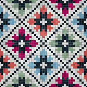 Seamless Vector Pattern Imprime: Mosaic tiles background, seamless vector pattern