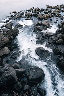 Icelandic Landscape Imprime: Mountain river from Ehsaraurfoss Falls